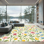Whimsical Floral Meadow Garden Rug
