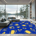 Gold Tropical Fruit Branches Rug