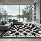 Monochromatic Black White Diamond Lattice Rug