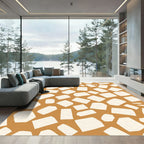 Amber Cream Abstract Terrazzo Stones Rug