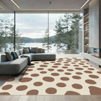 Taupe Circles On Cream Background Rug