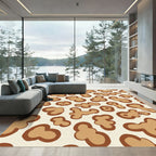 Brown And Tan Abstract Blob Rug