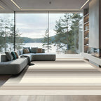 Neutral Tones Wide Striped Rug
