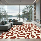 Cream Brown Animal Print Scatter Rug