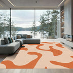 Terracotta Organic Swirl Abstract Rug
