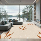 Terracotta Leaf Scatter Rug