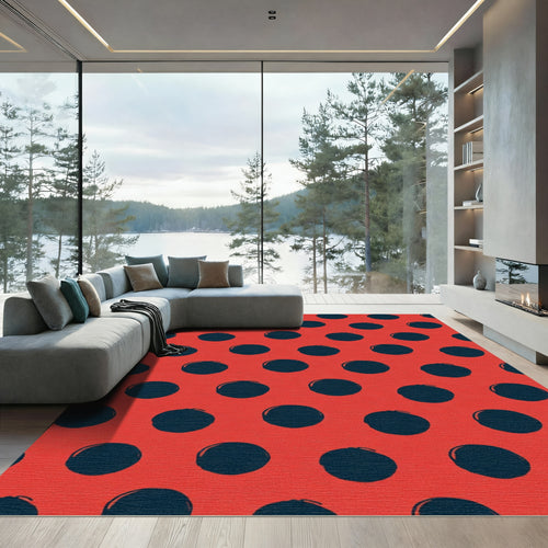 Bold Red Circles Rug