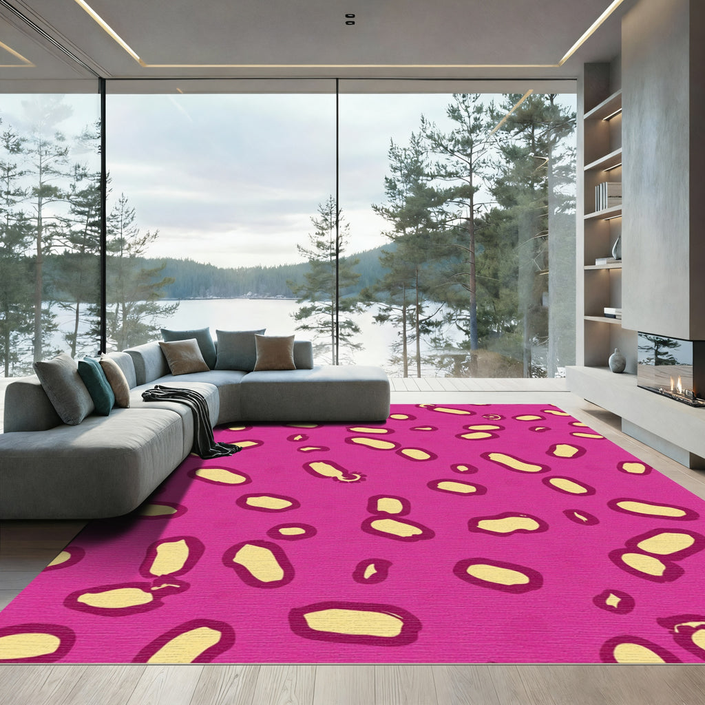Fuchsia Yellow Organic Spot Rug