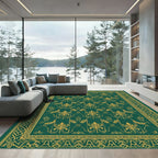 Emerald Gold Rich Floral Scroll Rug