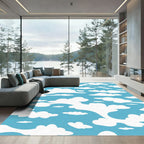 Whimsical White Clouds Sky Rug