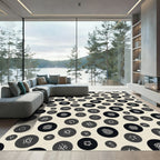 Monochrome Circular Abstract Symbols Rug