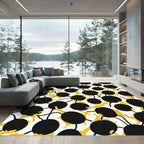 Bold Black Yellow Organic Dots Rug