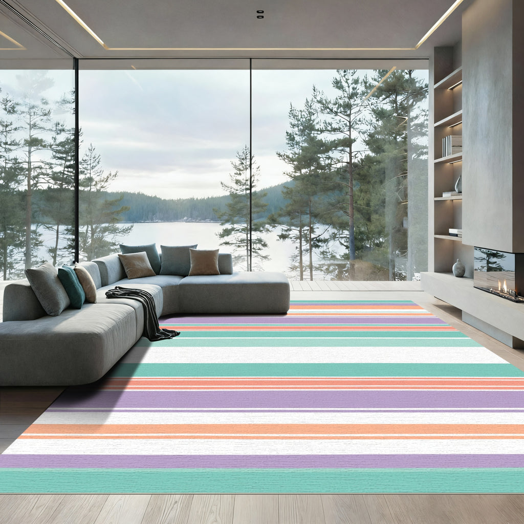 Pastel Stripe Composition Rug