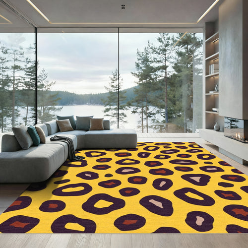 Bold Yellow Leopard Spots Rug