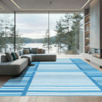 Blue Beach Towel Striped Rug