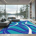 Oceanic Blue Braided Swirl Rug