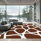 Brown White Giraffe Spots Rug