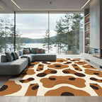 Abstract Brown Spot Organic Composition Rug
