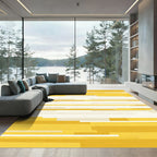 Golden Yellow Horizontal Stripe Rug
