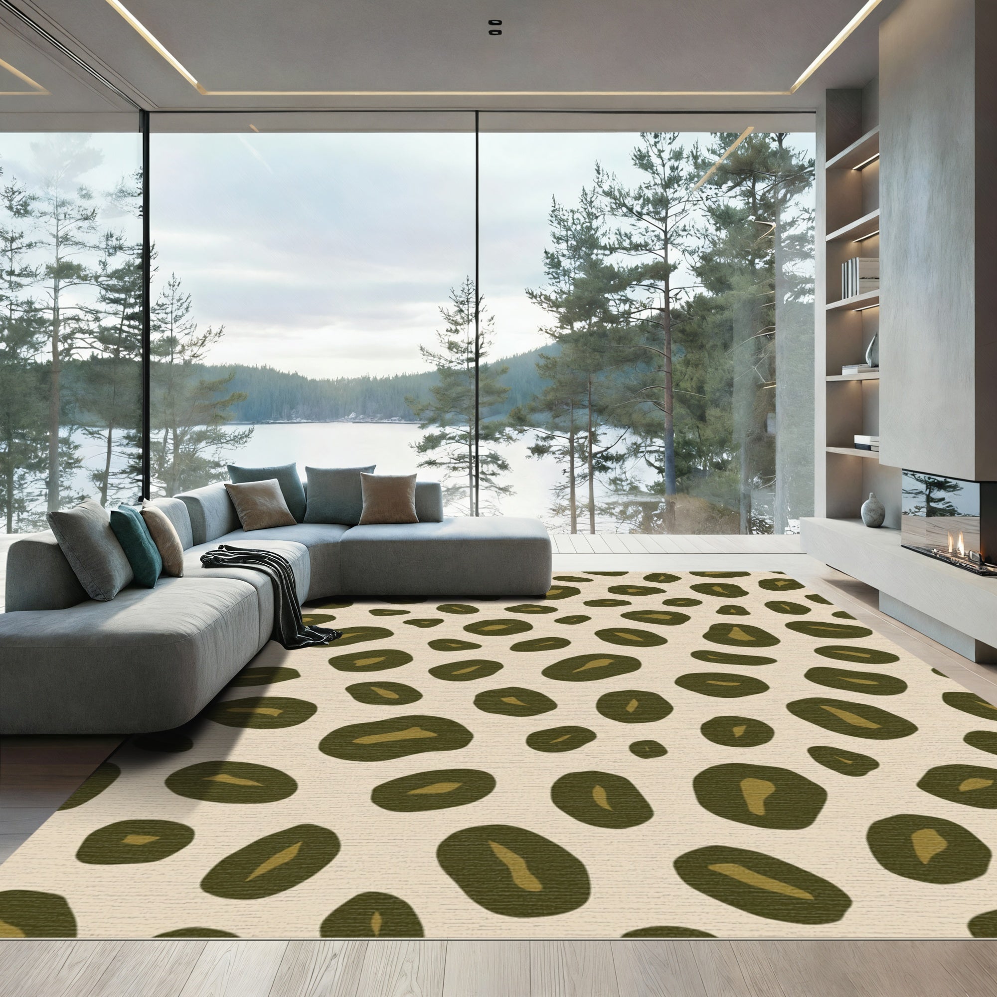 Classic Leopard Spot Overlay Rug