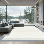 Navy Blue Gray Gradient Stripe Rug