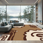 Abstract Chocolate Swirl Organic Rug