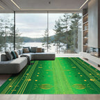 Emerald Green Circuit Board Stripes Rug