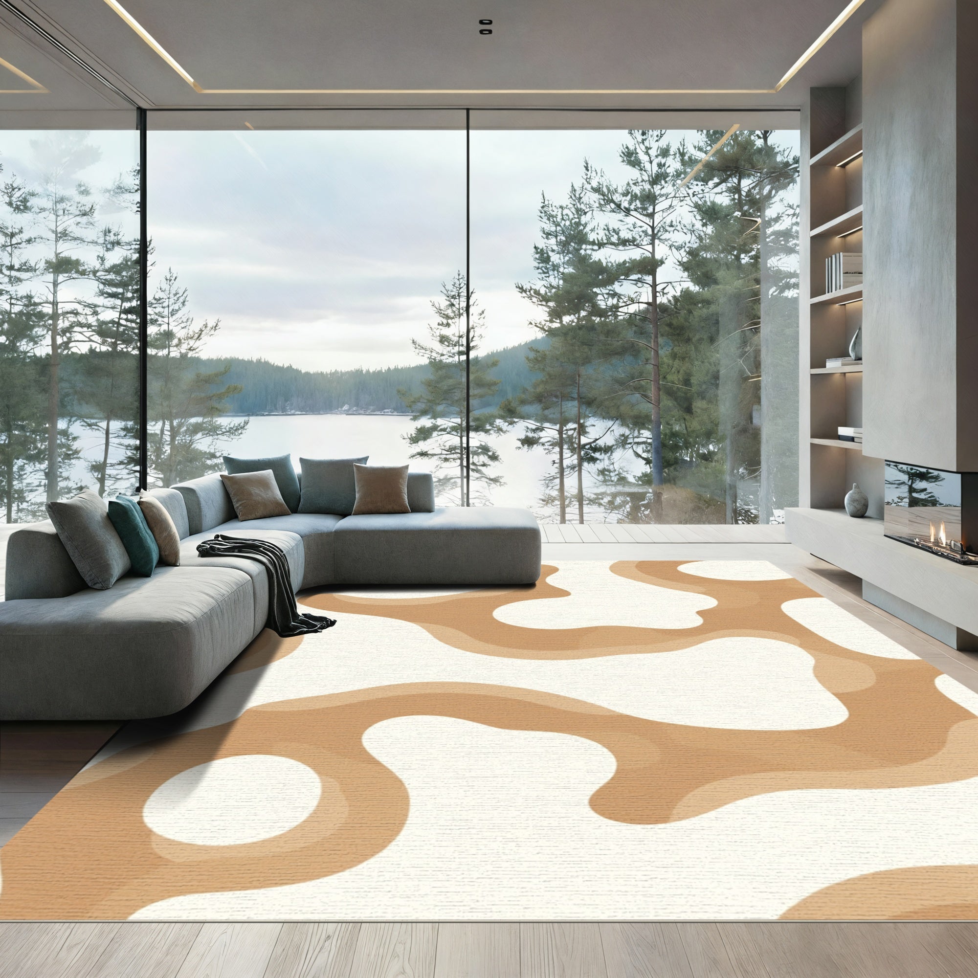 Sandy Beige Organic Flow Rug