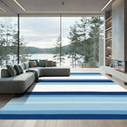 Striped Navy Blue Sky Palette Rug