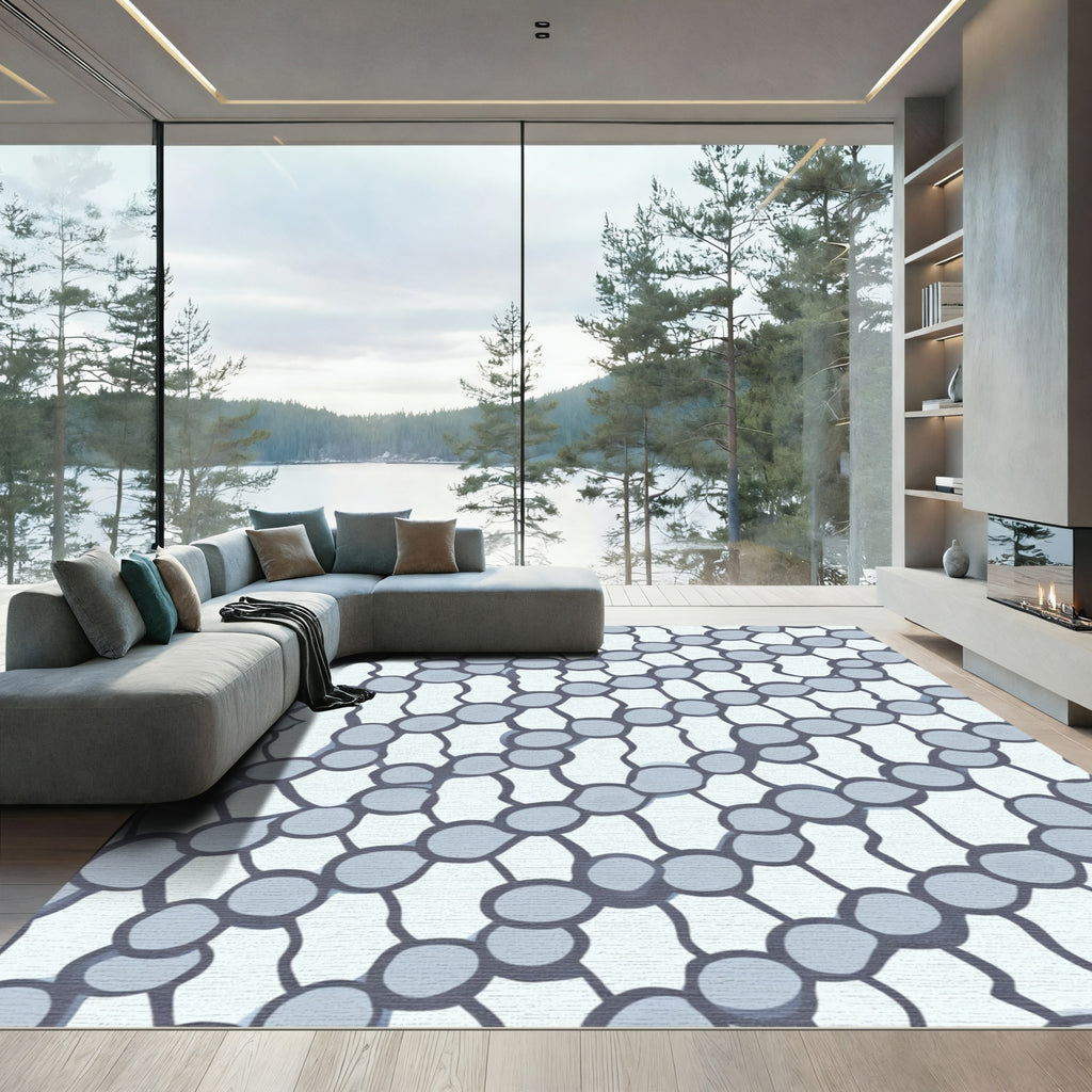 Cool Gray Organic Net Rug