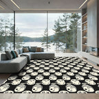 Cream Black Whimsical Character Collection Rug