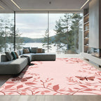 Coral Butterfly Branch Border Rug