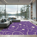 Purple Floral Vine Swirl Rug