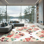 Crimson Blush Floral Arrangement Rug