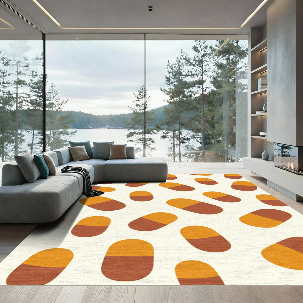Earthy Orange Two Tone Pill Rug