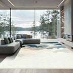 Misty Blue Cloudscape Abstract Rug