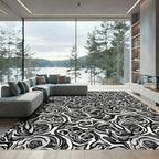Monochromatic Swirl Abstract Fluidity Rug