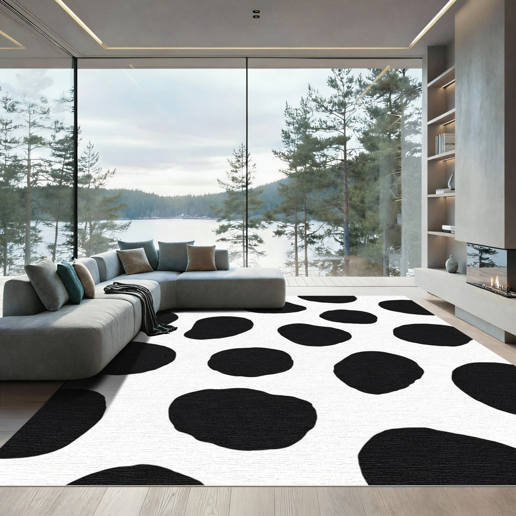 Black White Polka Dot Spot Rug