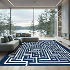 Navigational Abstract Geometric Stripes Rug