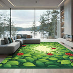 Whimsical Ladybug Foliage Garden Rug