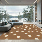 Neutral Scattered Circles Composition Rug