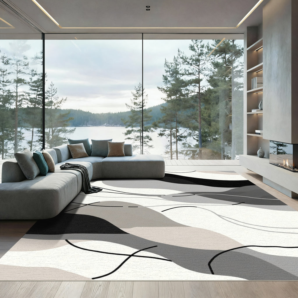 Mono Wave Organic Flow Rug