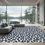Cream Navy Irregular Spots Rug