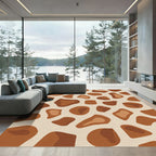 Warm Brown Giraffe Spot Rug