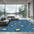 Marine Blue Turtle Swirl Rug