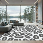 Monochromatic Gray Animal Print Spots Rug