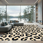 Bold Black Leopard Spots Rug