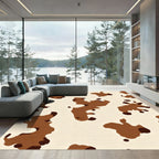 Brown Cream Spotty Animal Print Rug