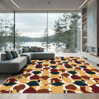 Earthy Camouflage Abstract Shapes Rug