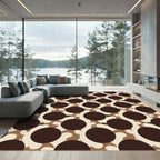 Dark Brown Cream Polka Dot Flow Rug